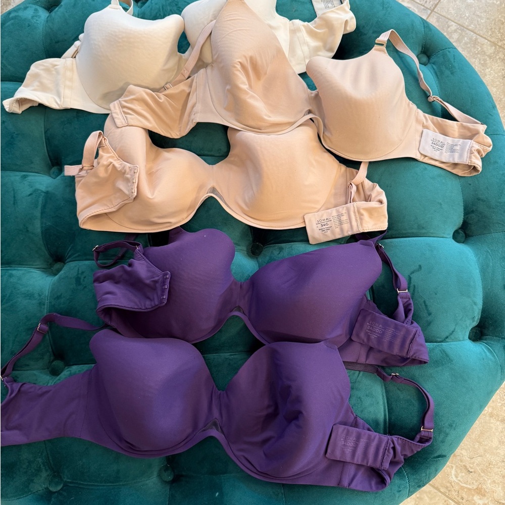 FIVE (5) Soma Bodify  bras 2 are 34G and 3 are  34DDD selling in bulk